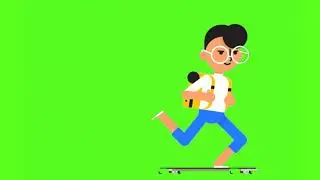 animated skating cartoon or skateboard green screen video for Youtubers.