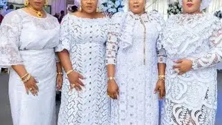 All White Lace Asoebi Styles 2025 |New & Stylish Designs of Nigerian Lace Gowns/Bubu for ladies 