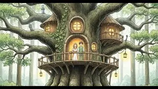 Dreamy Treehouse Rain Story 🌧️ | Cozy Ghibli-Style Short Film | Relaxing ASMR Ambience