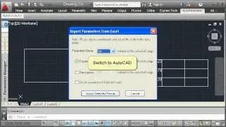 How to import AutoCAD constraint parameters from Excel workbook.