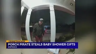 Doorbell camera catches baby gift bandit