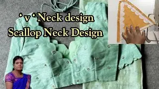 Scallop Blouse Back Neck design || Cutting and stitching @deepafashiondesigningtailo8736