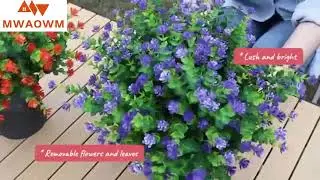 Set 5 Buchete, Plante Artificiale Rezistente UV, Decorative pentru Interior/Exterior, Alb-Eucalipt