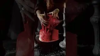 Summoning cake demons is hard work 😩👹! #halloween #foodart #baking #art #cakeart #witchery #spooky