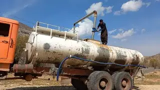 Water tanker truck, transport, drinking water to nomads,2024,truck driving tips