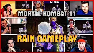 MK11 RAIN Gameplay Trailer Reactions Mashup