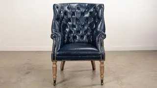 29727 - Welsh Blue Leather Chair