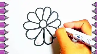 How to draw cute & easy Flower 🌺🌷💐||Easy drawing & painting||Magic Pinku Art