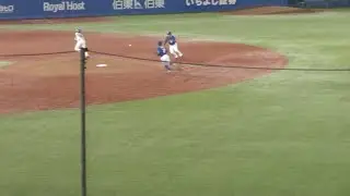 中日 山本泰寛のキャッチによる、663のダブルプレー　ヤクルト vs 中日　2025年9月11日(木)　神宮球場