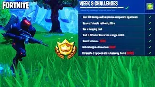*ALL* WEEK 9 CHALLENGES QUICK & EASY in Fortnite Battle Royale - FREE TIERS for WEEK 9 in Fortnite!