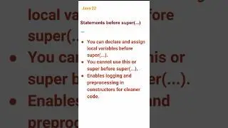 Statements Before super() (03) #java22
