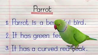 5 lines on parrot in English | Short essay on parrot | Handwriting