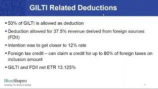US Tax Reform: Taxation of Foreign Income and International Tax Matters