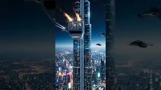 Mega Tower Elevator 🌆 Futuristic City 3050 #FuturisticCity #MegaTower #CyberpunkCity