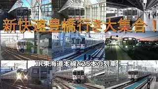 新快速豊橋行き大集合！JR東海道本線と25本の列車！