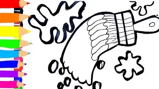 Draw and colour paint brush rainbow colouringpage easyandsimple drawing with charmitvshow 