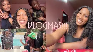 vlogmas: pool party, grwm 💕