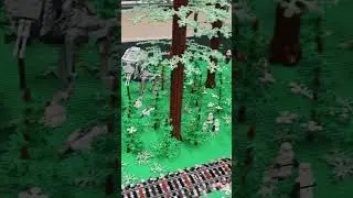 The AT-ST train is rolling in with back up!!LEGO Star Wars Battle on Endor creation @brickworld!