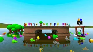 PLAYING WITH ALL SPRUNKI IN WATER ON MG FLATGRASS IN GARRYS MOD !