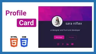 Modern Profile Card Design Using HTML & CSS