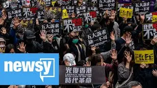 Hong Kong protesters march on New Year's Day
