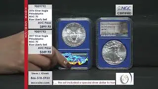 2016 and 2017 Silver Eagle - Philadelphia - NGC 70 - Blue Liberty Bell