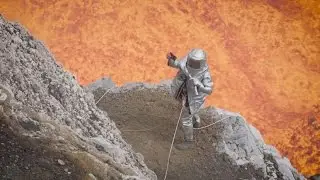 Volcano erupts as scientist takes selfie at craters base!!