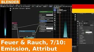 🇩🇪 Blender 4.5: Fire Simulation Shading mit Emission, Attributes, Volume Info | Tutorial