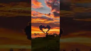 A Heart in the Sunset Sky: Captivating Orange Hues 🌅💕 | Enchanting Nature Short