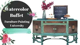 Painted Buffet Makeover- CeCe Caldwell Paint and a watercolor finish