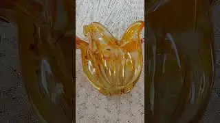 Красивая ваза конфетница времен СССР. Цветное стекло #винтаж #антик #ссср #ретро #ваза #конфетница