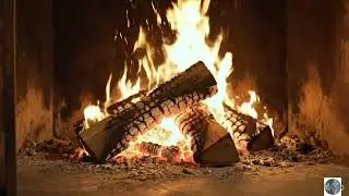 8 Hours of Burning Wood in Stone Fireplace | Deep Sleep & Stress Relief