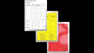 Fluro reusable red, yellow and match record cards set with transparent card skins, INTEGREF