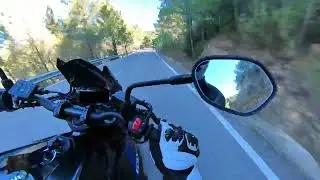 Suzuki GSX S 750- Test Drive winter - Insta 360 X2 Subida Castillo Villamalefa. Video 4K