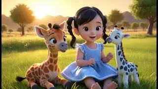 Morning Music with Baby Giraffe 🦒🌅 | Calm Morning Cartoon Song for Kids | Preschool Learning Rhyme