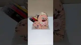 DIY cute pen holder 🎀✨❤️ #heart #diy #love #penholder #artandcraft #viralshorts #shorts