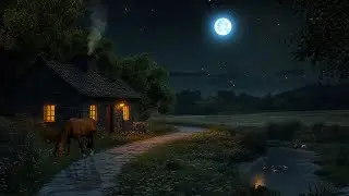 Summer Night Ambience - Crickets, Cicadas & Wind Blowing Through Grass at Night | 10 Hrs