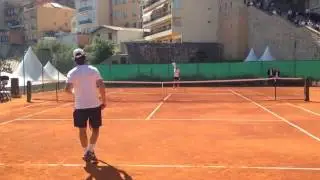 Rafael Nadal forehand drill with coach 2017 Monte Carlo