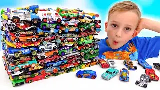 Vlad und Niki Spa&szlig; mit Spielzeugautos | Hot Wheels City Slime Challenge