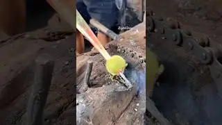 Unique craftsmanship as a blacksmith shapes a garden tool. 🔥 #blacksmiting