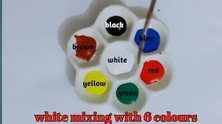 White colour mixing with 6 colours | guess the final colour | colour mixing video