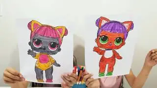 3 Marker Challenge LOL Surprise Doll Coloring Pages for Kids|Metztlis Corner