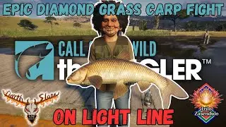 Epic Diamond Grass Carp Fight On Light Line -the Angler