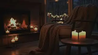 Rainy Night Cozy Jazz | Warm Reading Nook Ambience with Smooth Piano Sounds