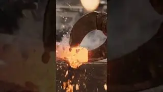 How is iron cut with scissors after heating it #machine