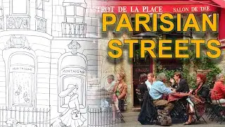 Parisian Streets - Coloring Parisian street with beautiful Lady! #coloring #sheerin #drawing #paris