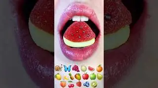 asmr WATERMELON🍉 GARDEN🐌🦋🍇🍎🍏🍋🍊 EMOJI FOOD CHALLENGE satisfying eating sounds mukbang 먹방