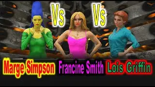 WWE 2K24 Marge Simpson Vs Francine Smith Vs Lois Griffin - Mom Mania: Triple Threat #wwesuperstars