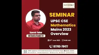 Seminar by Sparsh Yadav , AIR 51 CSE'22  on Mathematics strategy at Mathocrat.
