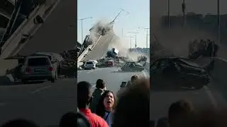 The destruction of the bridge after the earthquake is mesmerizing &mdash; cracks everywhere